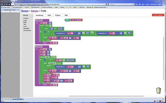 Blockly Euler