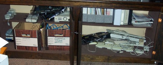 Cupboard full of computer parts